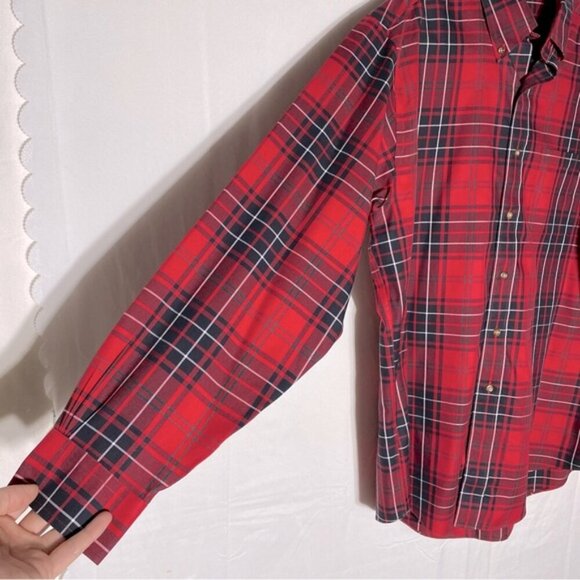 Brooks Brothers Red Black Plaid Long Sleeve Casual Button Up Shirt M - Picture 9 of 12